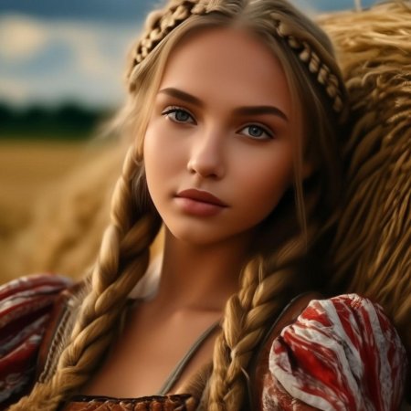 Девушка с длинной косой