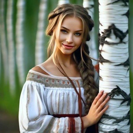 Девушка с длинной косой