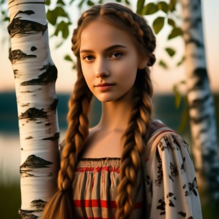 Девушка с длинной косой