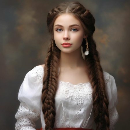 Русская красавица с косой