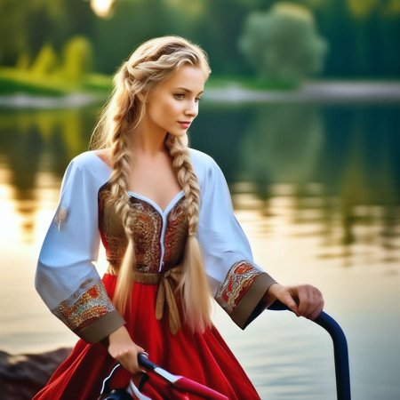 Русская красавица с косой