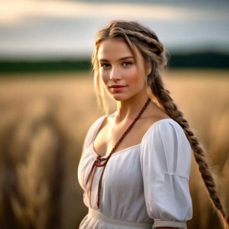 Красивая девушка с косой