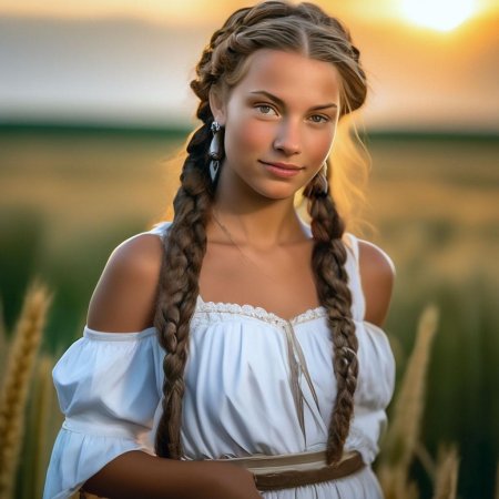 Красивая девушка с косой