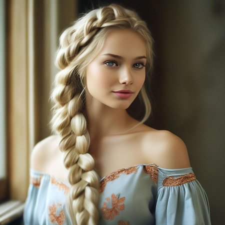 Русская красавица с косой