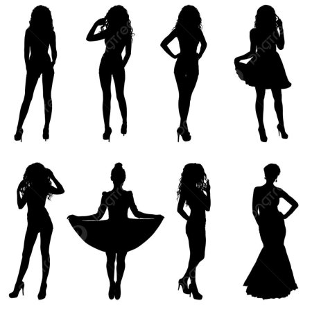 Силуэт девушки на белом фоне