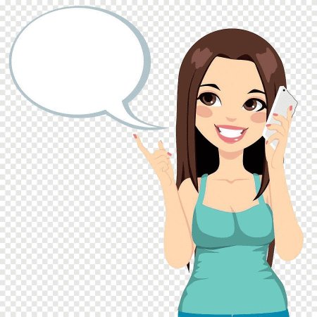 Мультяшный девушка рассказывает