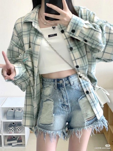 Рубашка в клетку женская