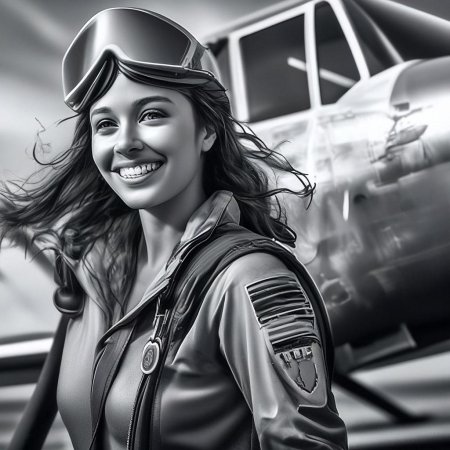 Девушка пилот самолета