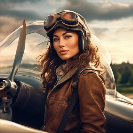 Девушка пилот самолета