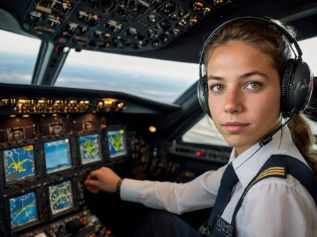 Девушка пилот гражданской авиации