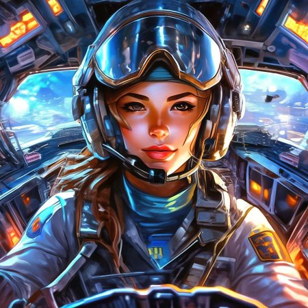 Девушка пилот арт