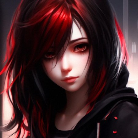 Девушка с красными волосами арт