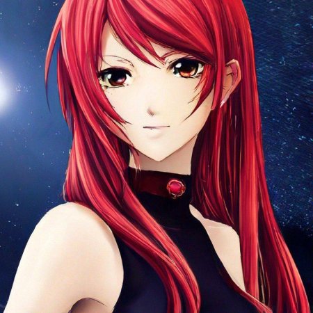 Девушка с красными волосами аниме