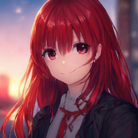 Рыжая аниме девушка