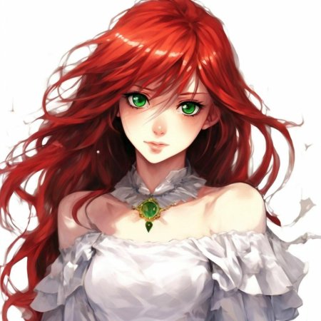 Арт девушка с красными волосами