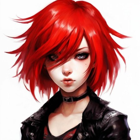 Девушка с красными волосами