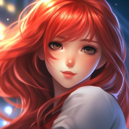 Девушка с красными волосами аниме