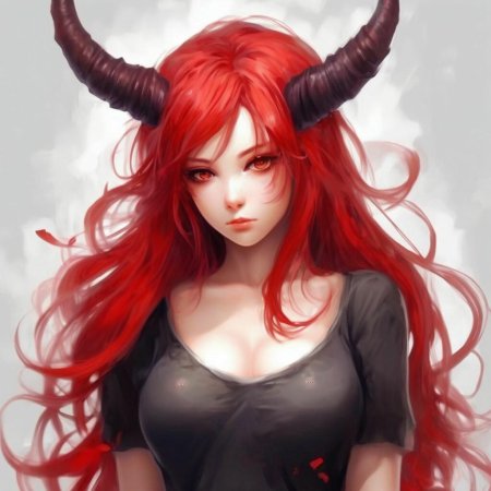 Девушка с рогами
