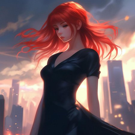 Девушка с красными волосами