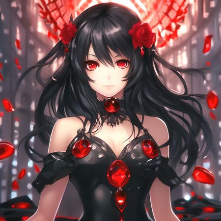 Аниме девушка с красными глазами