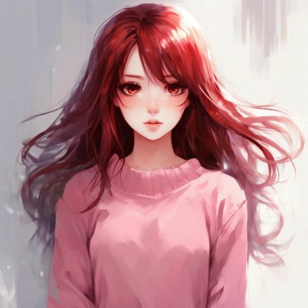 Девушка с красными волосами арт