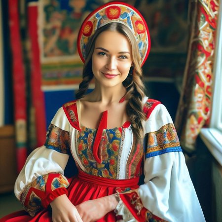 Девушка в русском народном костюме