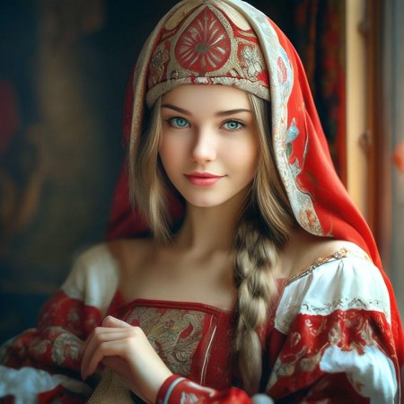 Русская красавица с косой