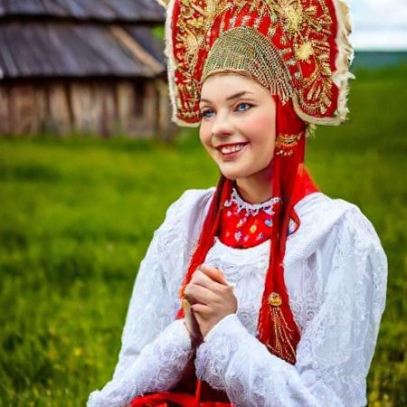 Девушка в русском национальном костюме