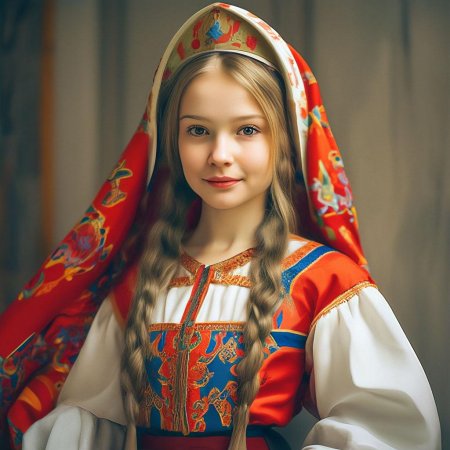 Русская девушка в национальном костюме