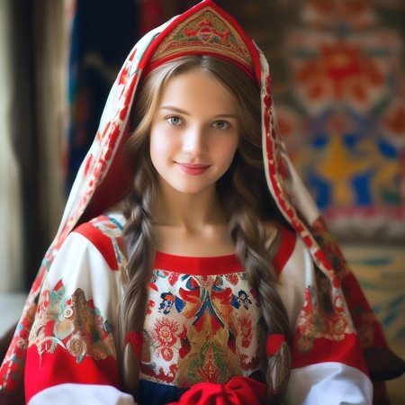 Русская девушка в национальном костюме