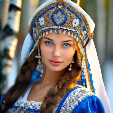 Русская красавица в национальном костюме