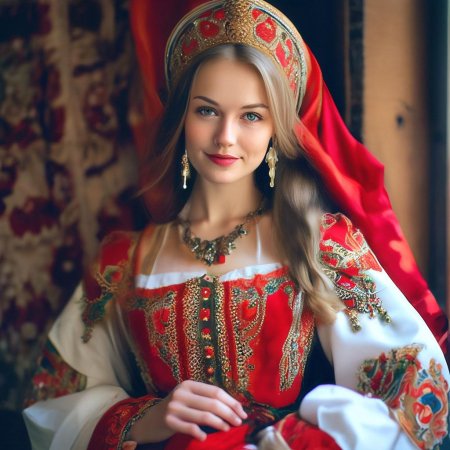 Девушка в русском народном костюме