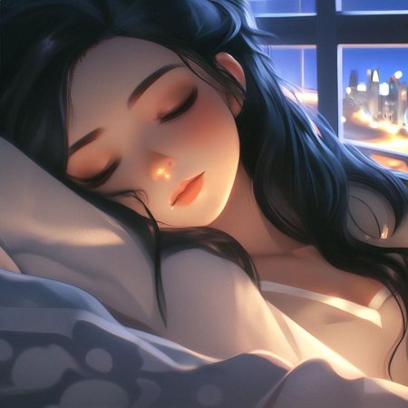 Спящая девушка арт