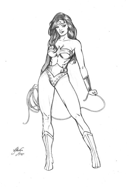 Супер женщина раскраска