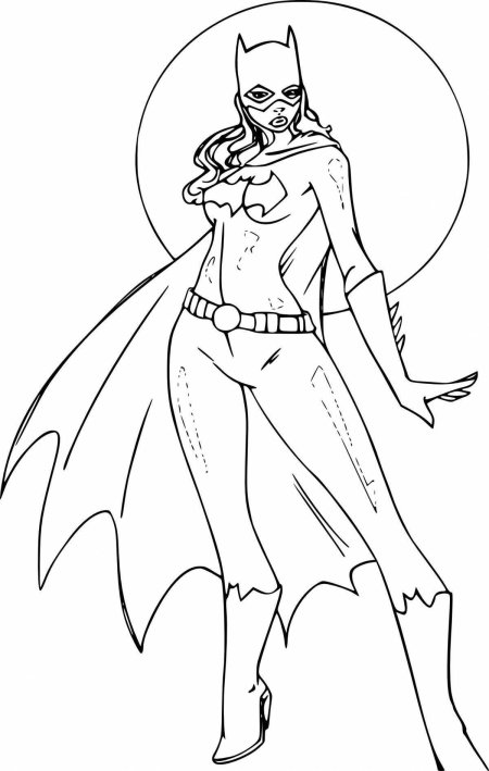 Бэтгерл Супергерой раскраска