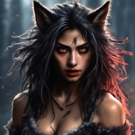 Девушка с волками