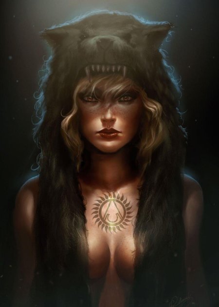 Девушка в шкуре волка