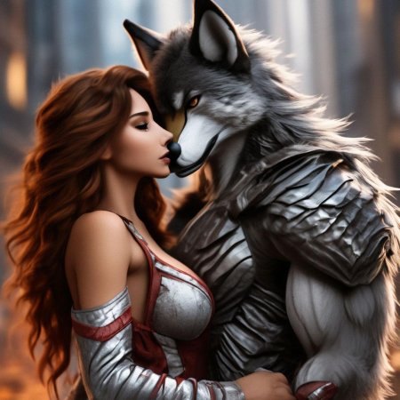 Волк и волчица любовь