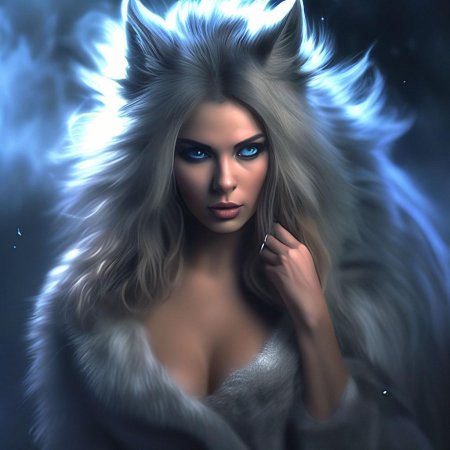 Женщина-волчица нейросеть