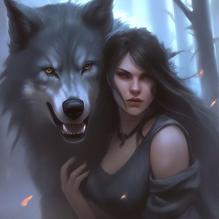 Девушка волчица