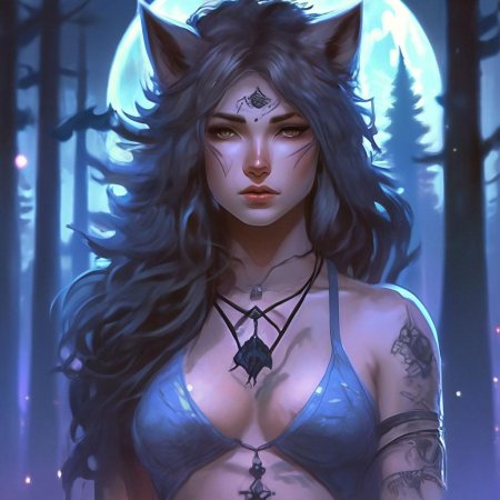 Девушка волчица арт