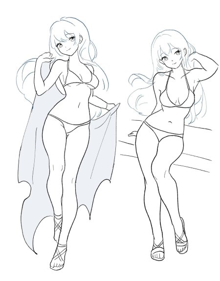 Позы для рисования женские