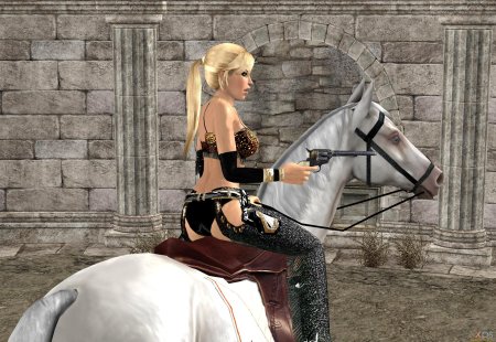 Девушка и лошадь 3д