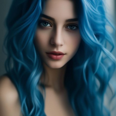 С синими волосами