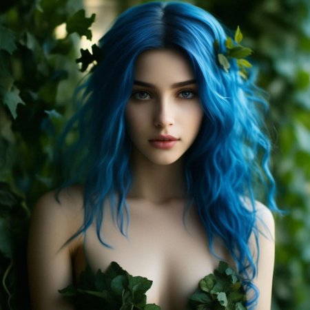 Девушка с голубыми волосами