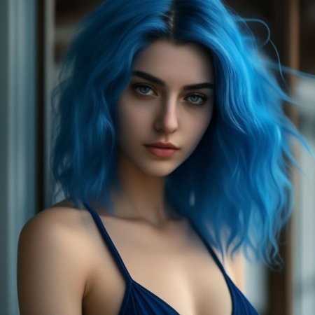 Синеволосая девушка