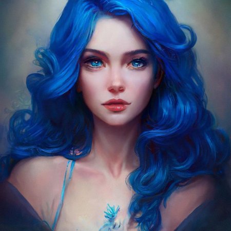 Девушка с голубыми волосами