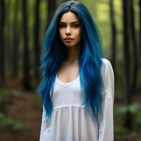 Голубые волосы у девушек