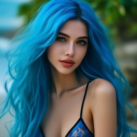 Голубые волосы