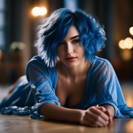 Голубые волосы